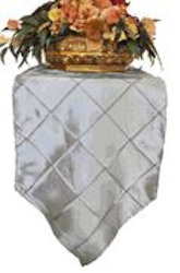 pintuck taffeta table runner in silver