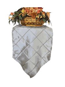 pintuck taffeta table runner in silver