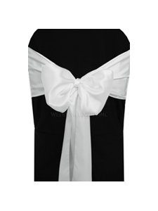 satin sash white