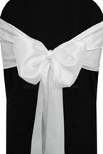 satin sash white