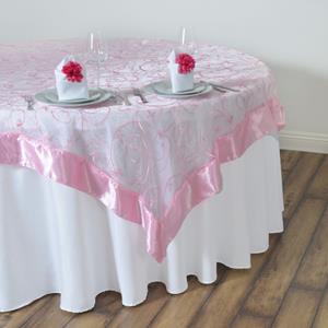 Embroidered Table Overlay pink